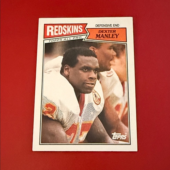 Topps Dexter Manley Football Card - Red and White